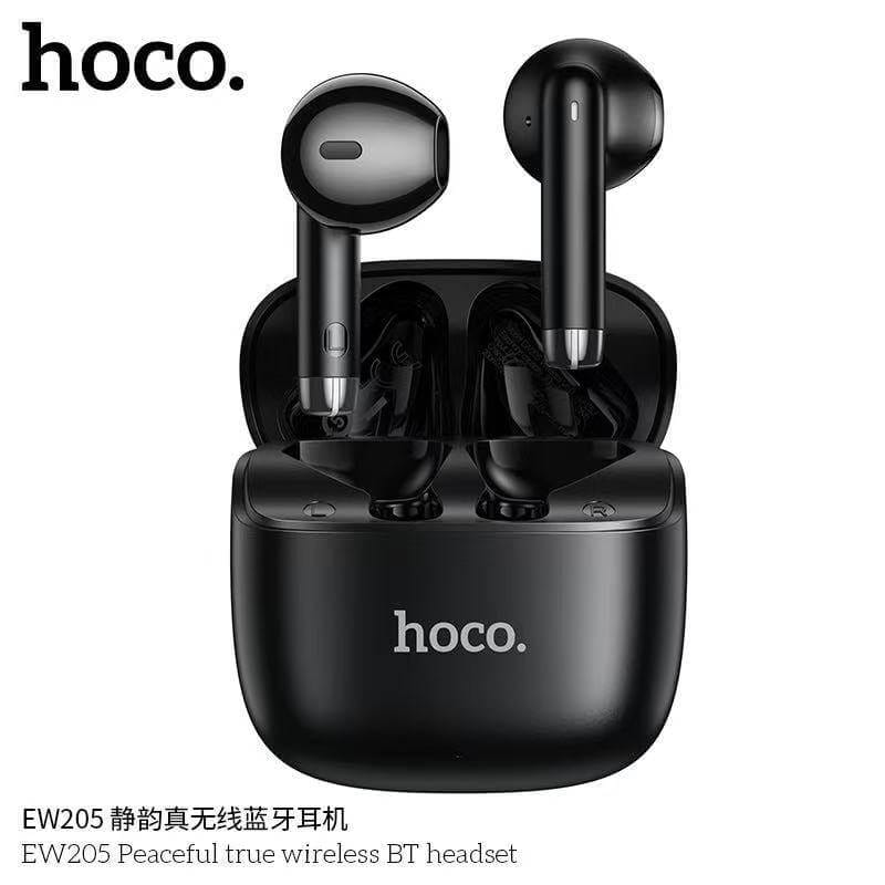 หูฟังไร้สาย TWS HOCO EW205 สีดำ กันน้ำ IPX4 บลูทูธ 6.0 เสียง HI-FI