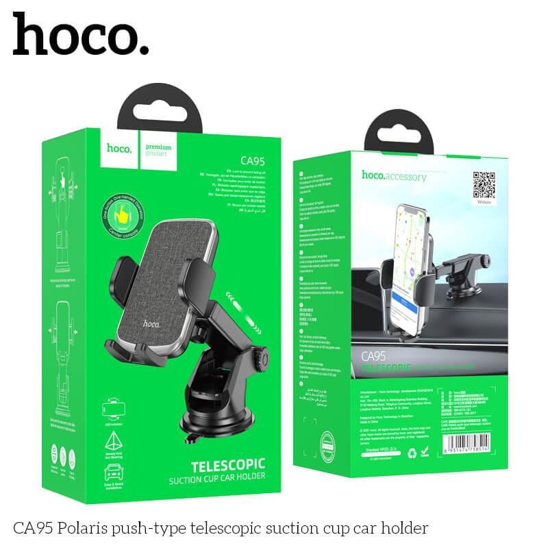 ที่ตั้งโทรศัพท์ในรถยนต์ HOCO CA95 ติดกระจกและคอนโซล ปรับมุมมองได้ 360° CAR HOLDER_9
