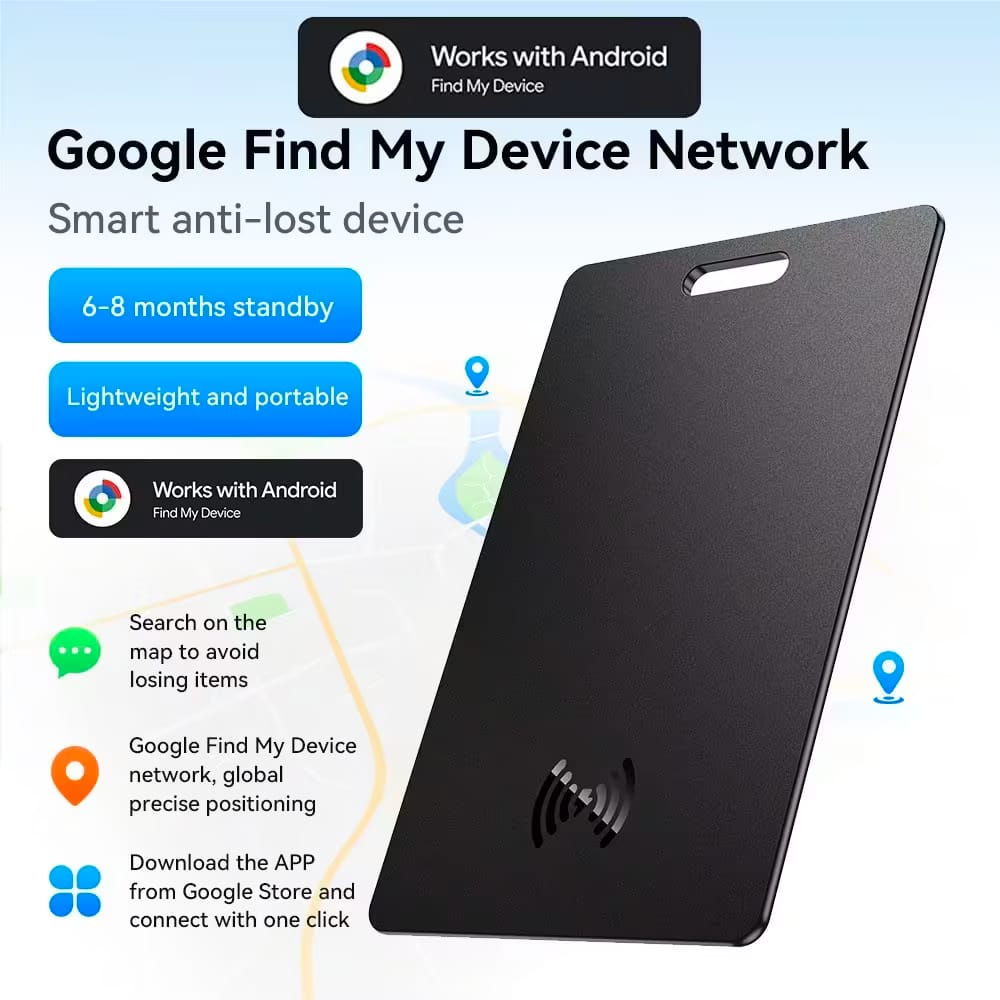 อุปกรณ์ติดตามจีพีเอส HOCO E97A สำหรับระบบ ANDROID รูปแบบการ์ด กันน้ำระดับ IP68 ชาร์จไร้สาย QI WIRELESS