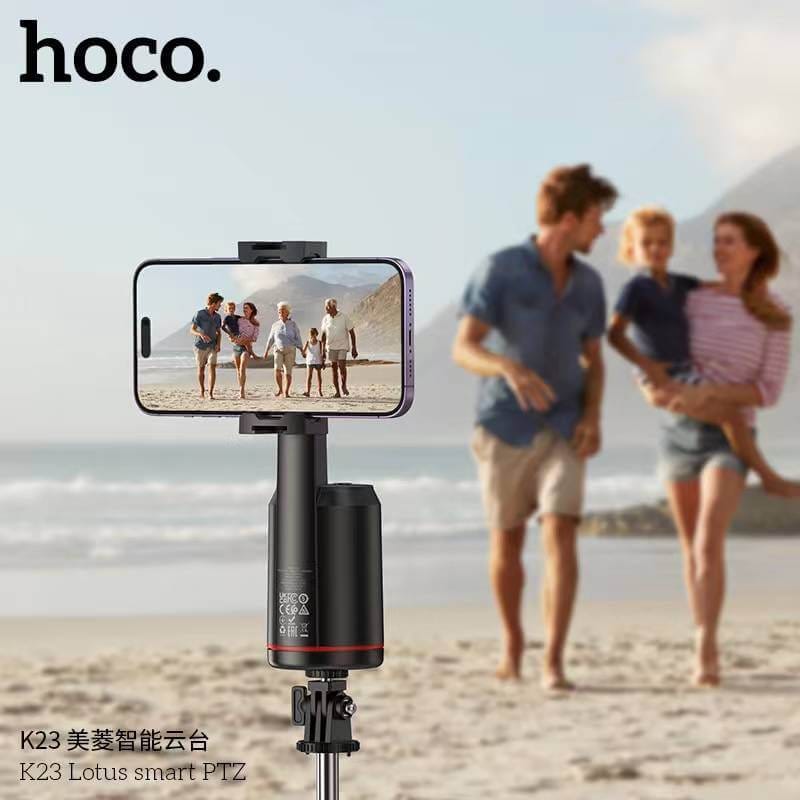 ขาตั้งมือถือ HOCO K23 AI SMART TRACKING หมุนได้ 360&deg; ติดตามใบหน้าอัตโนมัติ รีโมท BLUETOOTH 5.2 ควบคุมด้วยท่าทาง และฐานยึดขนาด 1/4 นิ้ว