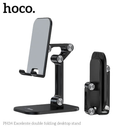 ขาตั้งมือถือ HOCO PH34 ตั้งโต๊ะ พับเก็บได้ ปรับมุม 120° สีดำ_0