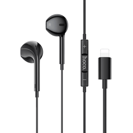 หูฟังมีสาย HOCO M111 สีดำ แจ็คไลท์นิ่ง สำหรับ IPHONE รุ่น 6-14 ไม่ต้องต่อบลูทูธ ไมค์ในตัว_0
