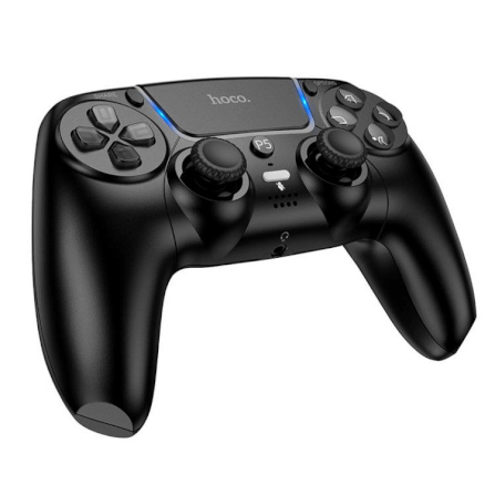 จอยเกมไร้สาย HOCO GA32 สำหรับใช้กับ PS5 / PC มอเตอร์สั่นคู่ รองรับหูฟัง สีดำ_0