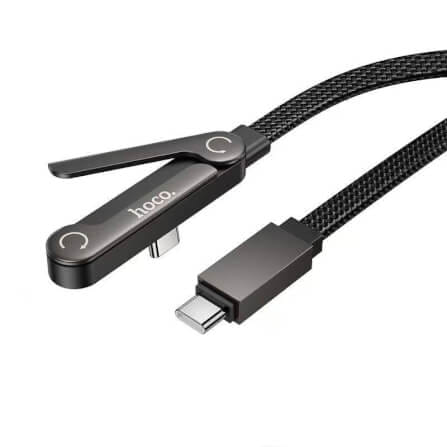 สายชาร์จเร็ว TYPE-C TO TYPE-C HOCO U150 พร้อมขาตั้งมือถือ จ่ายไฟ 60W ยาว 1.2 เมตร_0