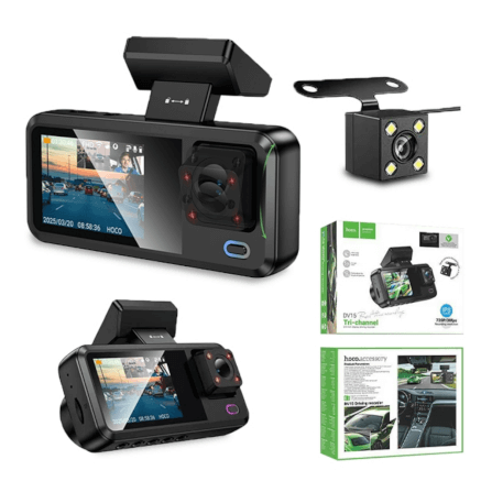 กล้องติดรถยนต์ 3IN1 HOCO DV15 แบบ 3 ช่องสัญญาณ WIFI IPS ขนาด 2 นิ้ว ความละเอียด HD 720P_0