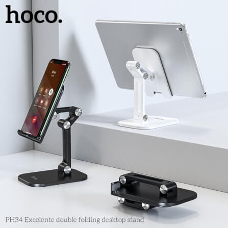 ขาตั้งมือถือ HOCO PH34 ตั้งโต๊ะ พับเก็บได้ ปรับมุม 120° สีดำ_1