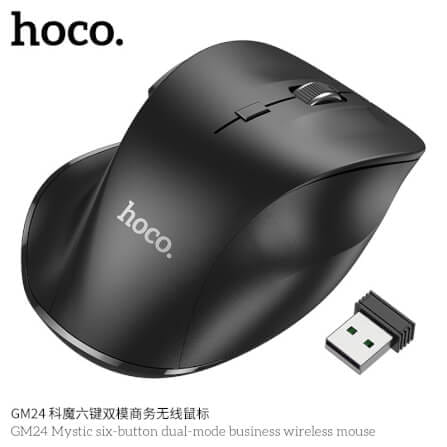 เมาส์ไร้สาย HOCO GM24 สีดำ รองรับ BLUETOOTH 5.2 & WIRELESS 2.4GHZ ปรับความเร็ว 3 ระดับ_1