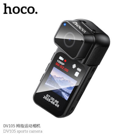 กล้องแอ็คชั่น HOCO DV105 ความละเอียด 2.7K พร้อมเลนส์หมุนได้ 180° และสายคล้องแม่เหล็ก หน้าจอ IPS 1.47 นิ้ว_1