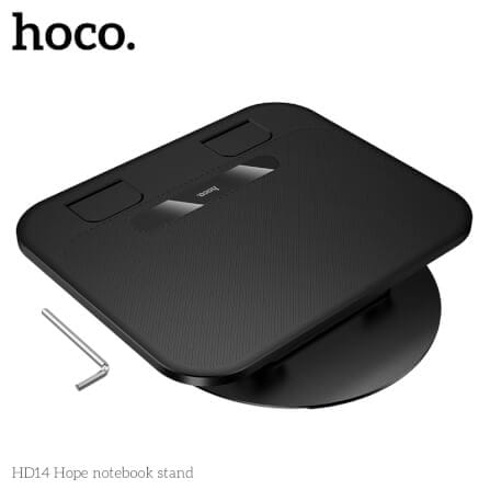 แท่นวางโน้ตบุ๊ก HOCO HD14 หมุนได้ 360° ปรับระดับได้ 2 แกน รองรับขนาดสูงสุด 16 นิ้ว_1
