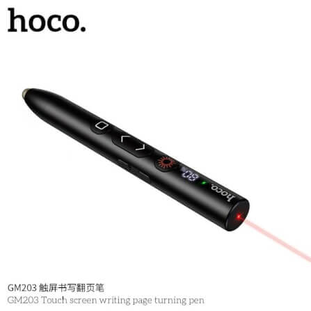 เลเซอร์พอยเตอร์ 2-IN-1 HOCO GM203 พร้อมรีโมทควบคุมการนำเสนอ & ปากกาสไตลัส หน้าจอ LED ระบบส่งสัญญาณ 2.4G_1