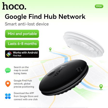 อุปกรณ์ติดตามจีพีเอส HOCO E93A สำหรับ ANDROID รองรับ GOOGLE FIND MY DEVICE สีดำ_1