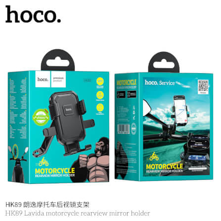ที่จับโทรศัพท์ HOCO HK89 สีดำ สำหรับมอเตอร์ไซค์ โครงอลูมิเนียมอัลลอย รองรับมือถือ 4.7-7.2 นิ้ว_10