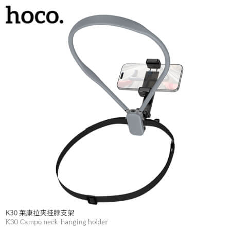 ที่จับโทรศัพท์ HOCO K30 สีดำ แบบคล้องคอ พร้อมสายรัดหน้าอก หมุนได้ 360°_2