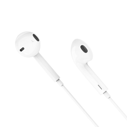 หูฟังมีสาย HOCO M111 สีขาว แจ็คไลท์นิ่ง สำหรับ IPHONE รุ่น 6-14 ไม่ต้องต่อบลูทูธ ไมค์ในตัว_2