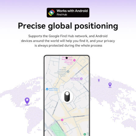 อุปกรณ์ติดตามจีพีเอส HOCO E98A ANDROID GPS TAG สำหรับแอนดรอยด์ รองรับ GOOGLE FIND MY NETWORK สีขาว_2