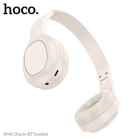 หูฟังไร้สาย HOCO W46 AUX 3.5MM แบตเตอรี่ 20 ชม. BT 5.3 ไมค์ในตัว สีน้ำตาล_3