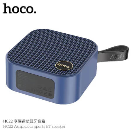 ลำโพงบลูทูธ HOCO HC22 สีน้ำเงิน รองรับ TWS, TF CARD, AUX 3.5MM, USB FLASHDRIVE_3