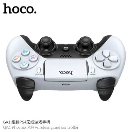 จอยเกมไร้สาย HOCO GA1 สำหรับใช้กับ PS4 รองรับระบบสั่น ระบบเสียง เ, 6-AXIS GYROSCOPE, Bชื่อมต่อหูฟังได้ สีขาว_3