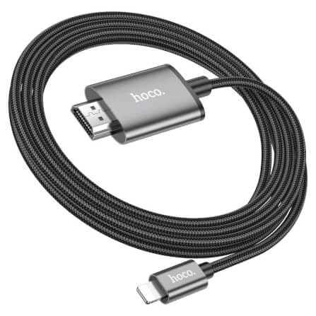 สายเคเบิล LIGHTNING TO HDMI HOCO UA27 รองรับความละเอียด 1080P 60HZ FULL HD ความยาว 2 เมตร สำหรับฟังก์ชั่น SCREEN MIRRORING_3