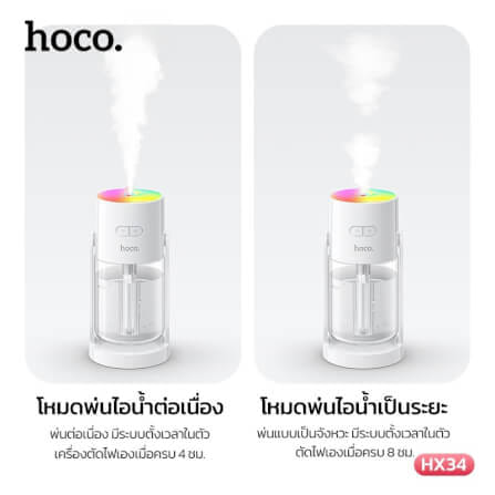 เครื่องเพิ่มความชื้น 2IN1 HOCO HX34 พร้อมไฟโปรเจคเตอร์ลายดวงดาว ความจุ 280ML_3