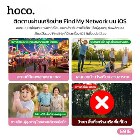 อุปกรณ์ติดตามจีพีเอส HOCO E91E สีเทา GPS TAG แบบสายรัดข้อมือ รองรับ APPLE FIND MY NETWORK สำหรับเด็กและผู้สูงอายุ_3