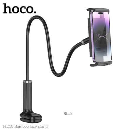 ที่จับโทรศัพท์และแท็บเล็ต HOCO HD10 สีดำ รองรับขนาดจอ 4.5 - 13 นิ้ว แขนดัดงอได้ ปรับมุม 360°_3