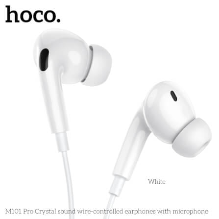 หูฟัง HOCO M101 PRO สาย AUX 3.5MM สีขาว ไมโครโฟนในตัว พร้อมปุ่มคอนโทรล_3