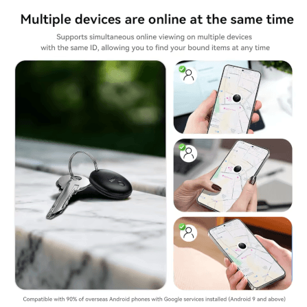 อุปกรณ์ติดตามจีพีเอส HOCO E93A สำหรับ ANDROID รองรับ GOOGLE FIND MY DEVICE สีขาว_3