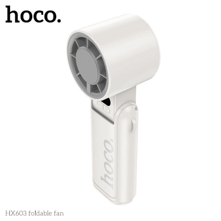 พัดลมพกพา HOCO HX603 สีขาว ปรับแรงลม 199 ระดับ พับได้ 90° แบตเตอรี่ 10 ชม._3