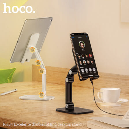 ขาตั้งมือถือ HOCO PH34 ตั้งโต๊ะ พับเก็บได้ ปรับมุม 120° สีดำ_4