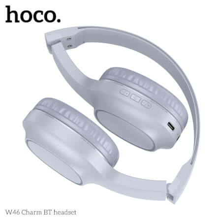 หูฟังไร้สาย HOCO W46 AUX 3.5MM แบตเตอรี่ 20 ชม. BT 5.3 ไมค์ในตัว สีน้ำตาล_4