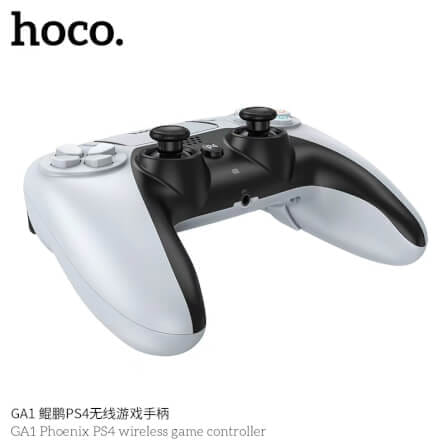 จอยเกมไร้สาย HOCO GA1 สำหรับใช้กับ PS4 รองรับระบบสั่น ระบบเสียง เ, 6-AXIS GYROSCOPE, Bชื่อมต่อหูฟังได้ สีขาว_4
