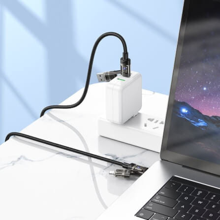 สายชาร์จเร็ว 4IN1 HOCO U151 สีดำ จ่ายไฟ 240W TYPE-C & USB-A TO TYPE-C / IP_4