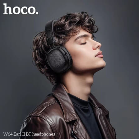 หูฟังไร้สาย HOCO W64 สีน้ำตาล สไตล์วินเทจ บลูทูธ 5.4 ใช้งาน 32 ชม. ไดร์เวอร์ 40MM_4