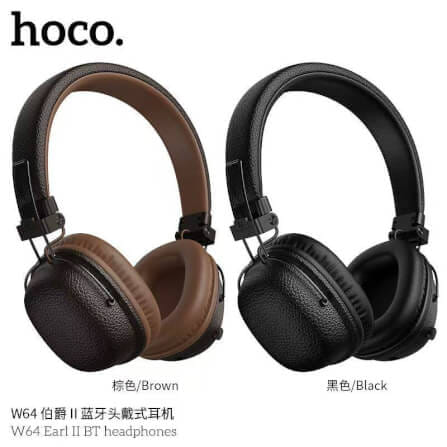 หูฟังไร้สาย HOCO W64 สีดำ สไตล์วินเทจ บลูทูธ 5.4 ใช้งาน 32 ชม. ไดร์เวอร์ 40MM_4