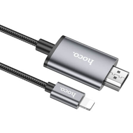สายเคเบิล LIGHTNING TO HDMI HOCO UA27 รองรับความละเอียด 1080P 60HZ FULL HD ความยาว 2 เมตร สำหรับฟังก์ชั่น SCREEN MIRRORING_4