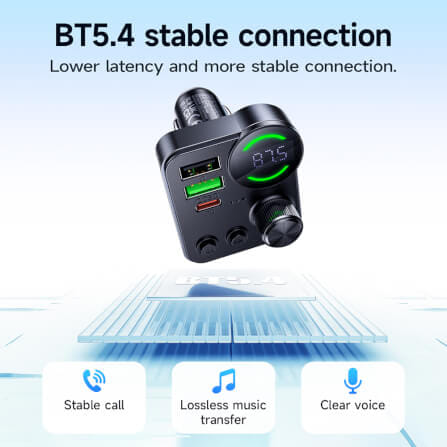 บลูทูธรถยนต์ + หัวชาร์จในรถ 2IN1 HOCO E86 ชาร์จเร็ว PD 30W + QC 3.0 รองรับแฟลชไดรฟ์ TF CARD สีดำ_4