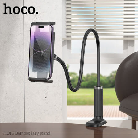 ที่จับโทรศัพท์และแท็บเล็ต HOCO HD10 สีดำ รองรับขนาดจอ 4.5 - 13 นิ้ว แขนดัดงอได้ ปรับมุม 360°_4