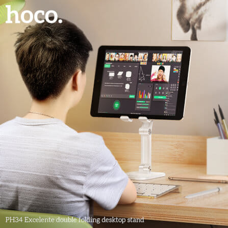 ขาตั้งมือถือ HOCO PH34 ตั้งโต๊ะ พับเก็บได้ ปรับมุม 120° สีดำ_5