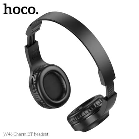 หูฟังไร้สาย HOCO W46 สีเทาสว่าง AUX 3.5MM แบตเตอรี่ 20 ชม. BT 5.3 ไมค์ในตัว_5