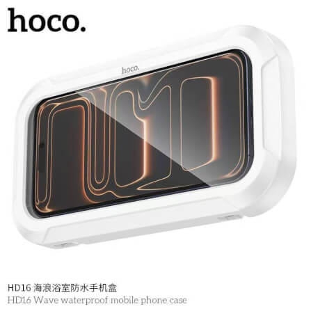กล่องใส่โทรศัพท์กันน้ำ HOCO HD16 แบบติดผนัง สีขาว รองรับจอสัมผัส หมุนได้ 360°_5