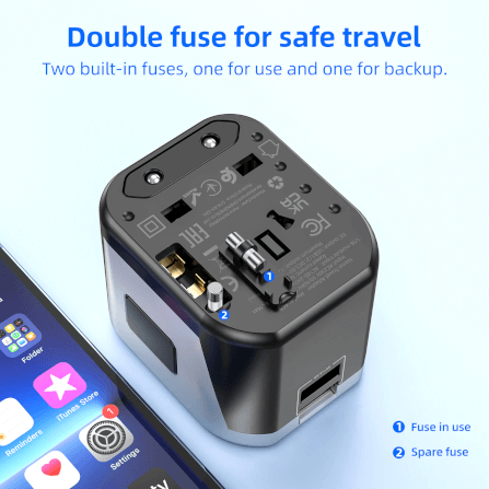 ปลั๊กแปลง 3 IN 1 UNIVERSAL HOCO AC5 2USB + 1AC รองรับโซน EU/UK/US/AUS_5