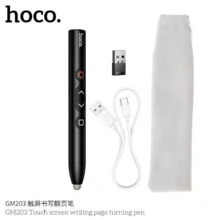 เลเซอร์พอยเตอร์ 2-IN-1 HOCO GM203 พร้อมรีโมทควบคุมการนำเสนอ & ปากกาสไตลัส หน้าจอ LED ระบบส่งสัญญาณ 2.4G_5