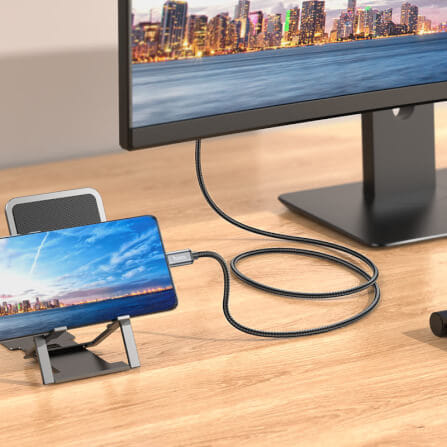 สายเคเบิล TYPE-C TO HDMI HOCO UA27 รองรับความละเอียด 4K ULTRA HD 30HZ ความยาว 2 เมตร สำหรับฟังก์ชั่น SCREEN MIRRORING_6