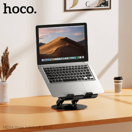 แท่นวางโน้ตบุ๊ก HOCO HD14 หมุนได้ 360° ปรับระดับได้ 2 แกน รองรับขนาดสูงสุด 16 นิ้ว_6