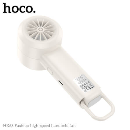 พัดลมพกพา HOCO HX63 แรงลมเทอร์โบ ปรับได้ 100 ระดับ หน้าจอดิจิทัล แบตเตอรี่ 2000MAH ใช้งานสูงสุด 6 ชั่วโมง_6