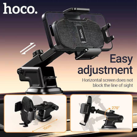 ที่วางโทรศัพท์ในรถยนต์ HOCO HK55 หมุนได้ 360° ติดตั้งบนแดชบอร์ดและกระจกหน้า_6
