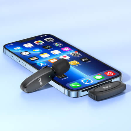 ไมโครโฟนไร้สาย HOCO L15 IOS LIGHTNING ระบบรับเสียง 360° ความถี่ 2.4GHZ ระยะการใช้งาน 15 เมตร สำหรับ IPHONE_6