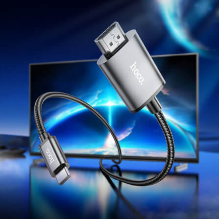สายเคเบิล TYPE-C TO HDMI HOCO UA27 รองรับความละเอียด 4K ULTRA HD 30HZ ความยาว 2 เมตร สำหรับฟังก์ชั่น SCREEN MIRRORING_7