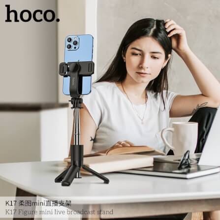 ไม้เซลฟี่ + ขาตั้งมือถือ 2IN1 HOCO K17 มีรีโมท รองรับจอ 4.5-7 นิ้ว ยืดสุด 750 มม. ขาตั้งไลฟ์สด_8